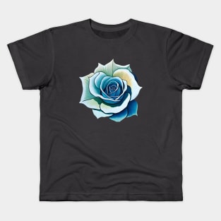 Giant Cerulean Blue Rose Kids T-Shirt